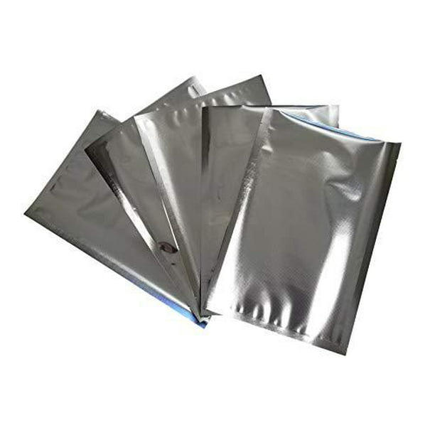 200pcs 5.51"x7.87" Transparent-Silver Aluminum Foil Poly Vacuum Sealer Bag Food